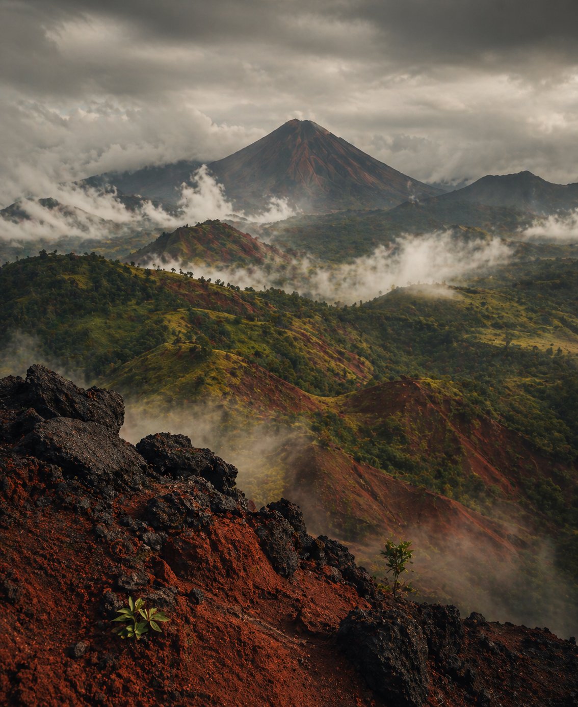 Volcanic highland landscape, Cameroon